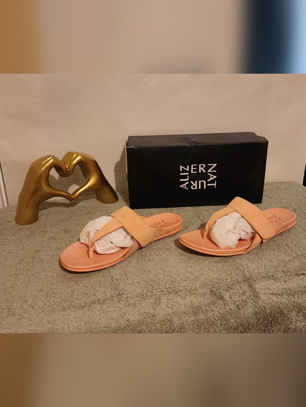 Naturalizer Peach Cross-Strap Slide Sandals